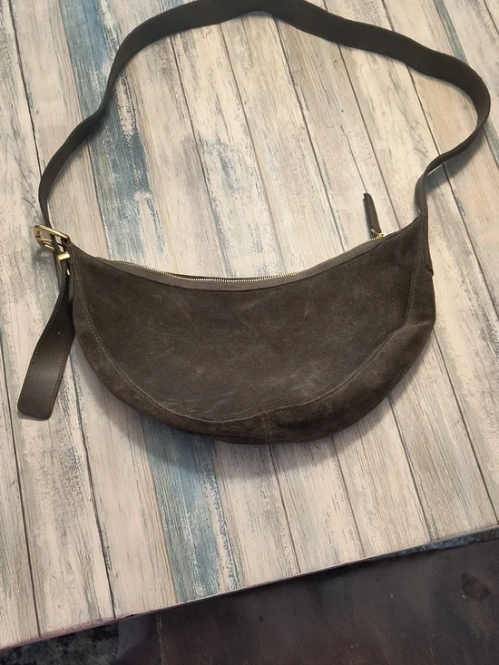 MadewellMadewell Olive Green Crossbody Bag Green Suede - Picture 2 of 6